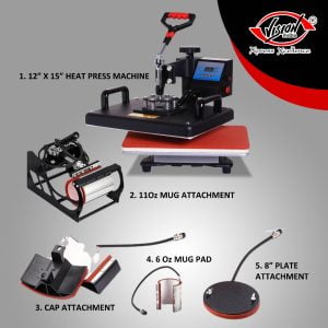 5 IN 1 COMBO Heat Press Black